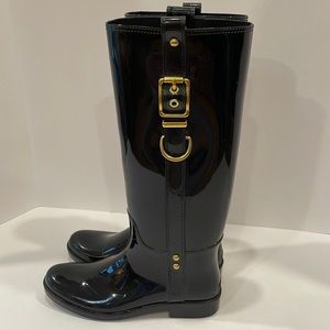 Coach black Rain Boots - size 9
